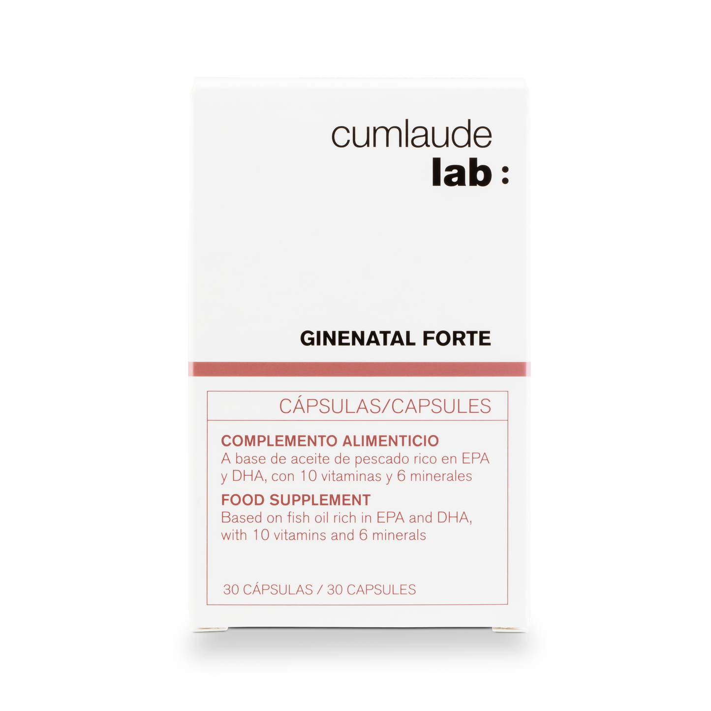 Ginenatal forte cápsulas - Complemento alimenticio para la mujer en la etapa preconcepcional, gestacional y lactancia - Cumlaude Lab